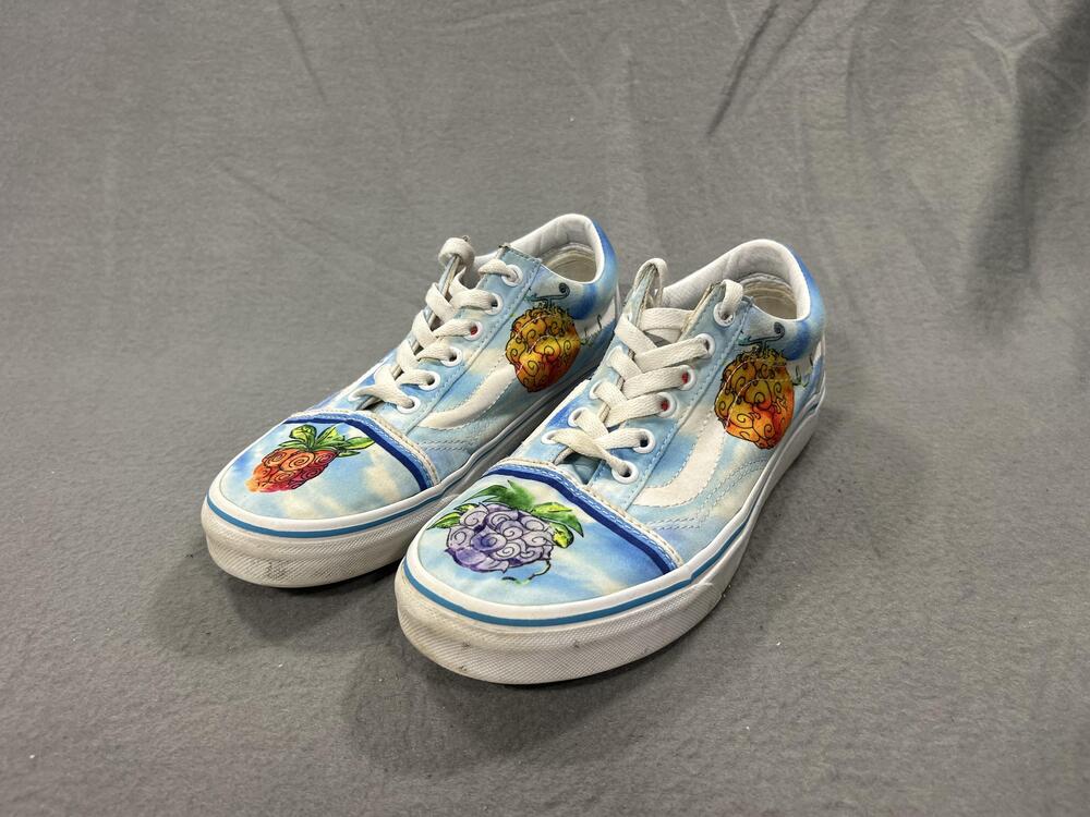 Vans Old Skool One Piece Shoes Mens Size 6 Blue Devil Fruit Anime